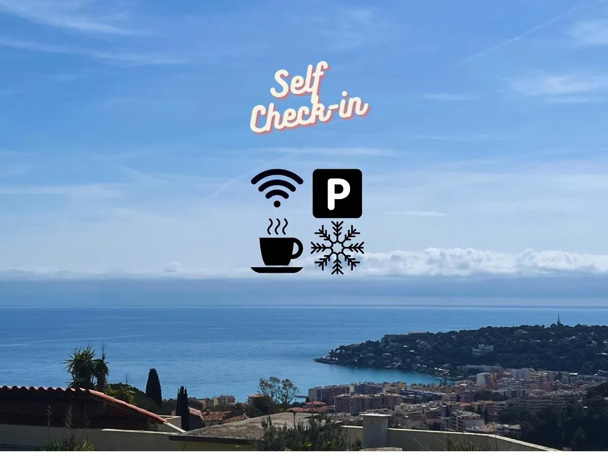 Le Best View, Climatise Vue Mer Panoramique, Parking Gratuit, Wifi 芒通